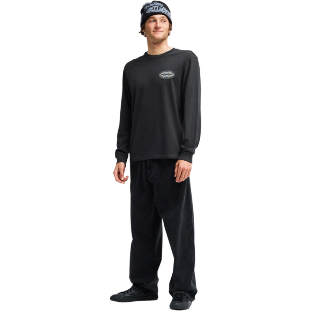 2026 Billabong Mens Diamond Vision Long Sleeve T-Shirt EBYZT00626 - Washed Black